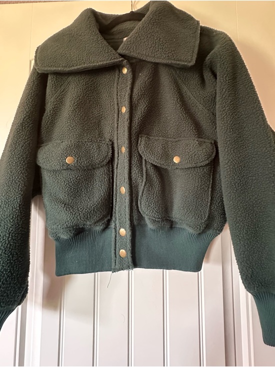 We The Free Jackets & Blazers - We The Free Dark Green Sherpa Bomber Jacket
